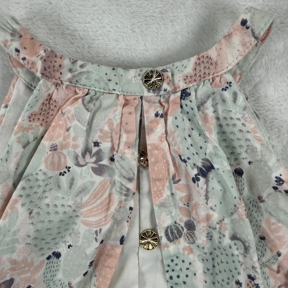 Savannah Kids Girls 24M Cactus Floral 2-Piece‎ Romper Set Pink Green Halter 6865